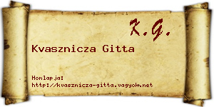 Kvasznicza Gitta névjegykártya